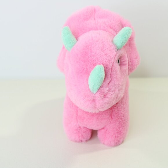 Aurora World Eco Nation Pink Triceratops Dinosaur Soft Plush Stuffed Animal Toy - Picture 2 of 12